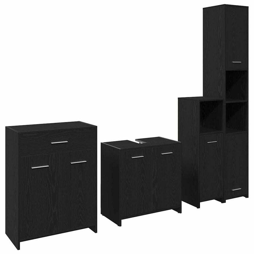 vidaXL Ensemble de mobilier de salle de bain 4 pcs Chêne noir