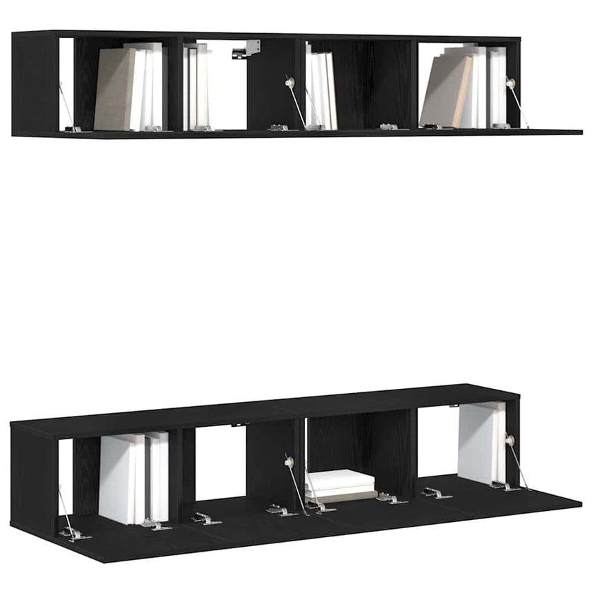 vidaXL Ensemble meuble TV 4 pcs Chêne noir 80 x 30 x 30 cm