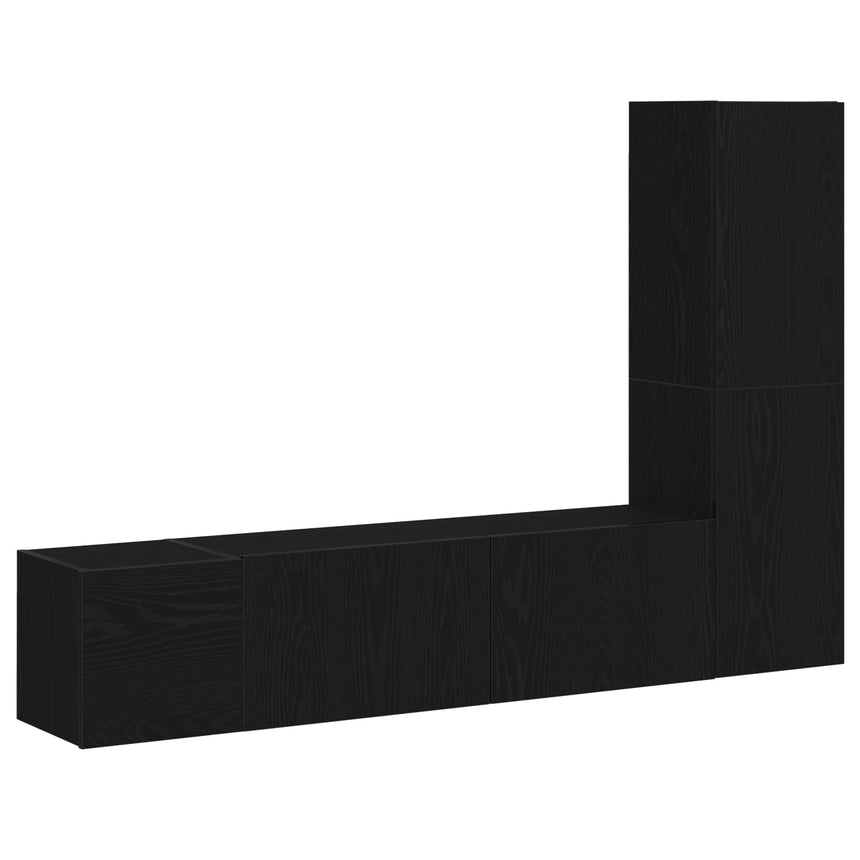 vidaXL Ensemble meuble TV 4 pcs Chêne noir 130,5 x 30 x 140 cm