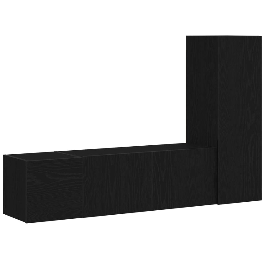 vidaXL Ensemble meuble TV 3 pcs Chêne noir 130,5 x 30 x 140 cm