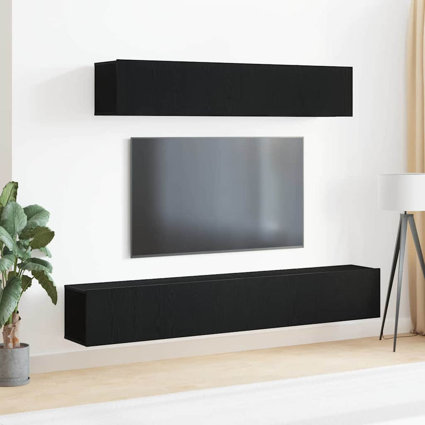 vidaXL Ensemble meuble TV 4 pcs Chêne noir Bois d'ingénierie