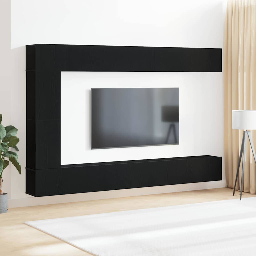 vidaXL Ensemble meuble TV 9 pcs Chêne noir Bois d'ingénierie