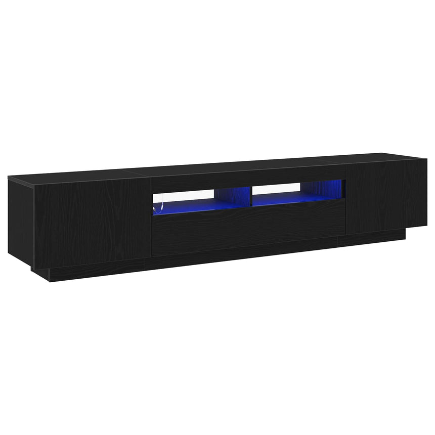 vidaXL Ensemble meuble TV Montage mural 2 pcs Noir 200 x 35 x 40 cm