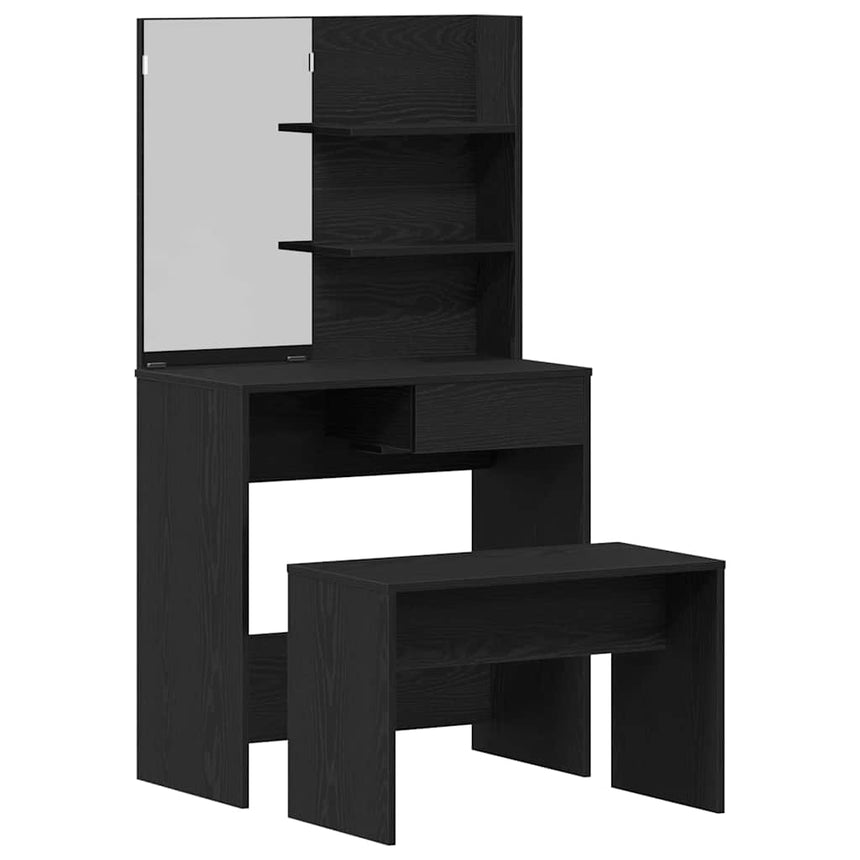 vidaXL Ensemble de Coiffeuse 2 pcs Chêne noir Bois d'ingénierie