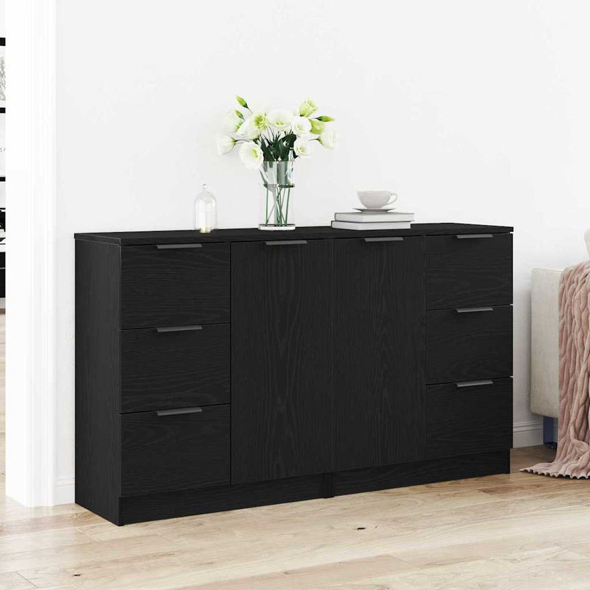 vidaXL Buffet Chêne noir 120 x 30 x 70 cm Bois d'ingénierie
