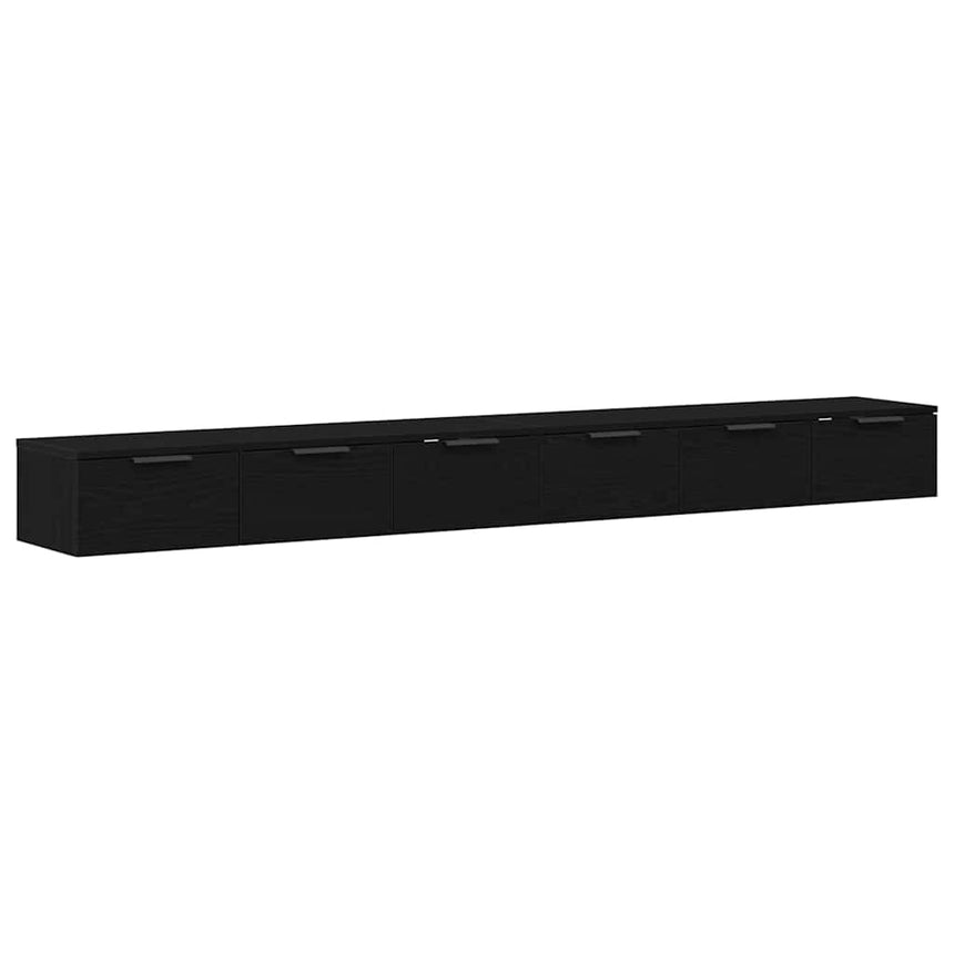 vidaXL Meuble mural avec tiroir 2 pcs Chêne noir 102 x 30 x 20 cm
