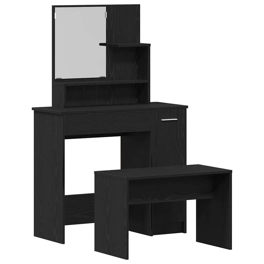 vidaXL Ensemble de Coiffeuse 2 pcs Chêne noir Bois d'ingénierie