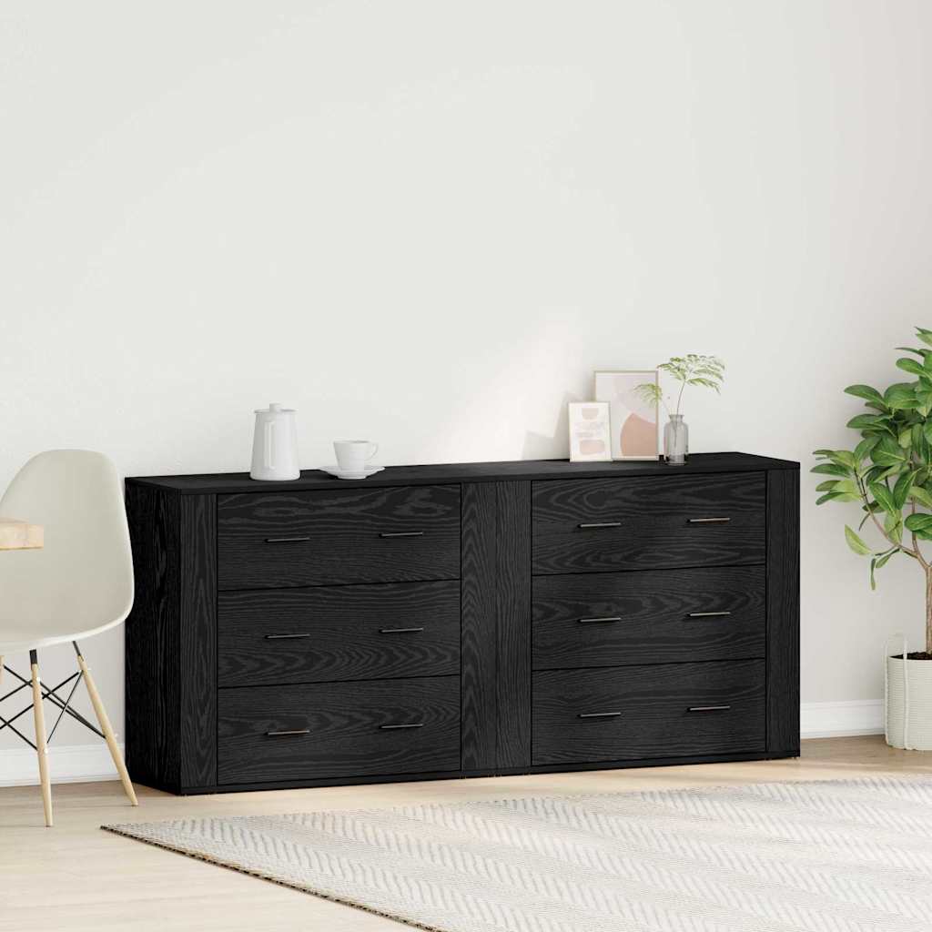 vidaXL Buffet Chêne noir 160 x 33 x 70 cm Bois d'ingénierie