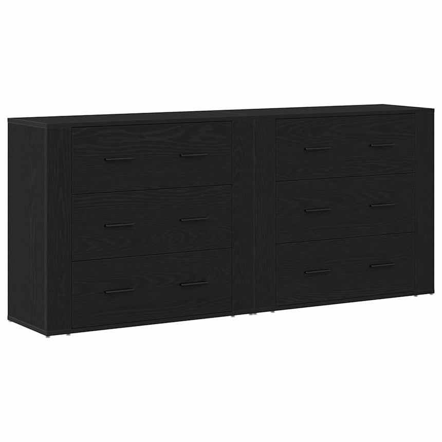 vidaXL Buffet Chêne noir 160 x 33 x 70 cm Bois d'ingénierie