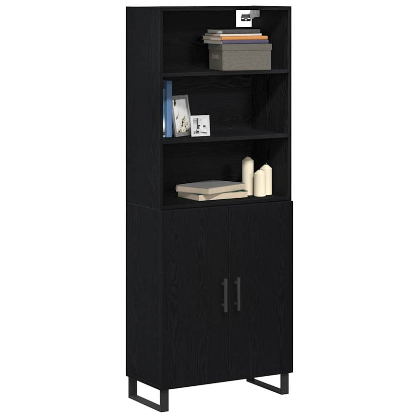 vidaXL Haut Armoire 2 pcs Chêne noir Bois d'ingénierie