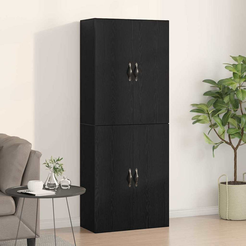 vidaXL Armoire Murale Montage mural 2 pcs Chêne noir 69,5 x 34 x 90 cm