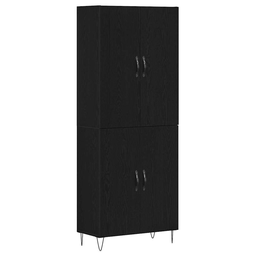 vidaXL Haut Armoire 2 pcs Chêne noir Bois d'ingénierie et verre