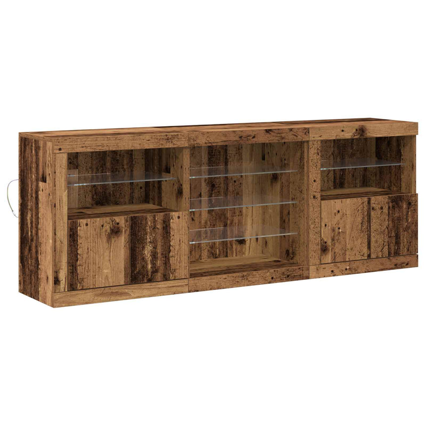 vidaXL Buffet LED Bois ancien 181,5 x 37 x 67 cm Bois d'ingénierie