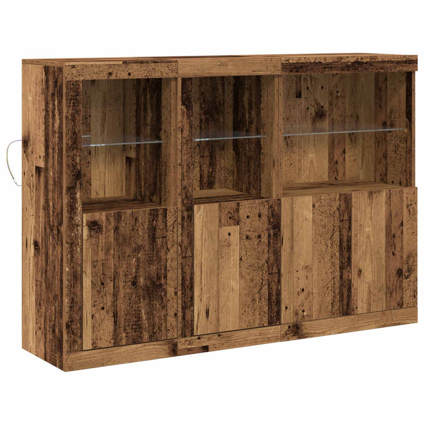 vidaXL Buffet LED Bois ancien 142,5 x 37 x 100 cm Bois d'ingénierie