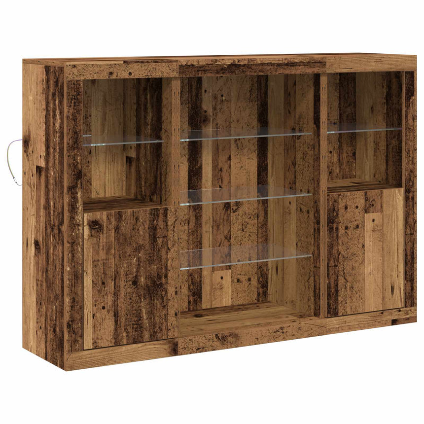 vidaXL Buffet LED Bois ancien 142,5 x 37 x 100 cm Bois d'ingénierie
