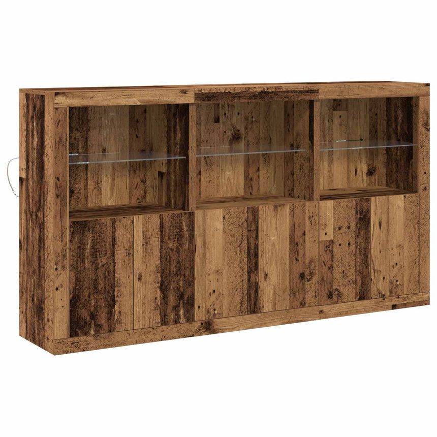 vidaXL Buffet LED Bois ancien 181,5 x 37 x 100 cm Bois d'ingénierie