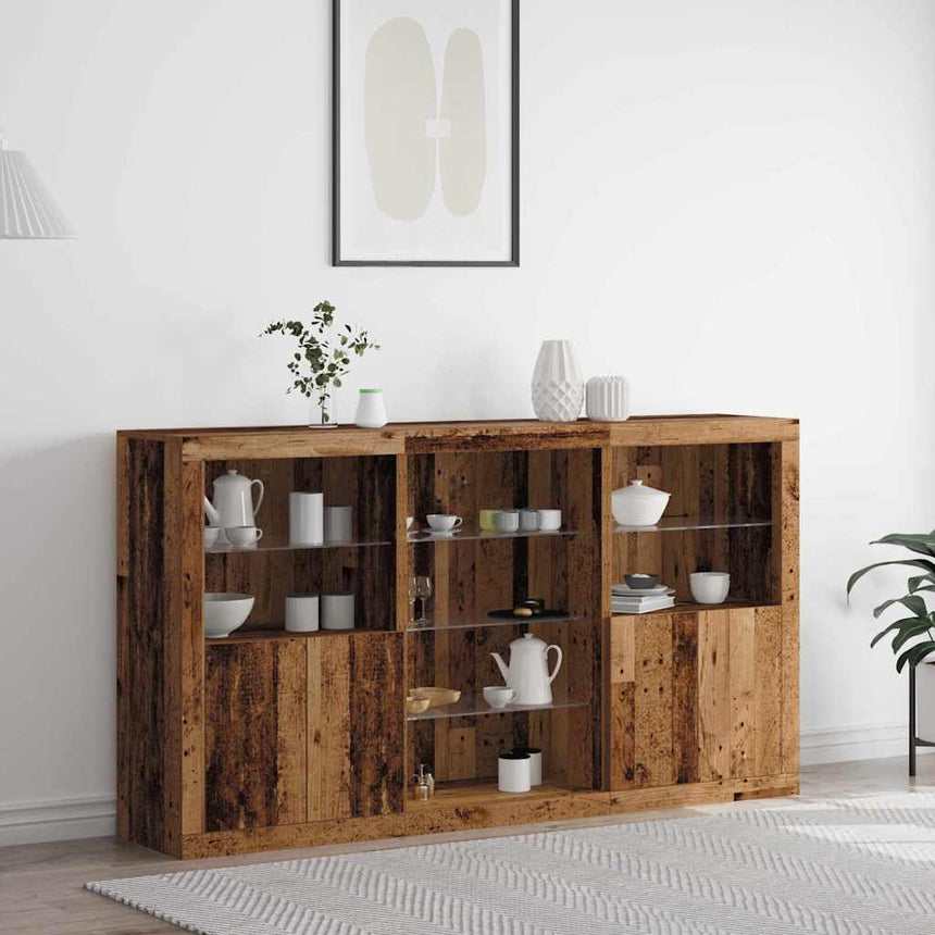 vidaXL Buffet LED Bois ancien 181,5 x 37 x 100 cm Bois d'ingénierie