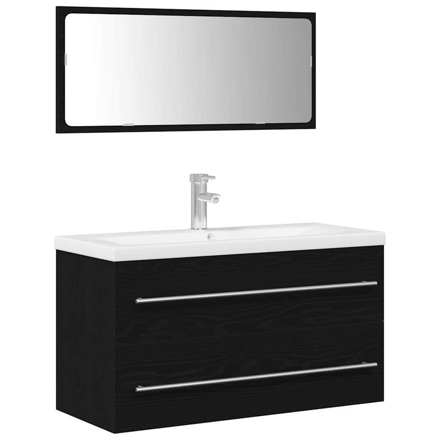 vidaXL Meuble de Lavabo de Salle de Bain avec tiroir 3 pcs Chêne noir