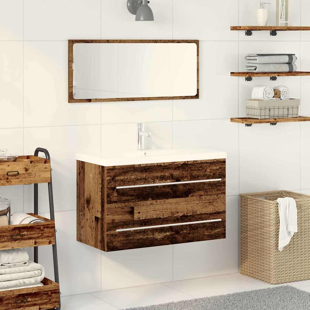 vidaXL Meuble de Lavabo de Salle de Bain Bois Ancien 80 x 38,5 x 48 cm