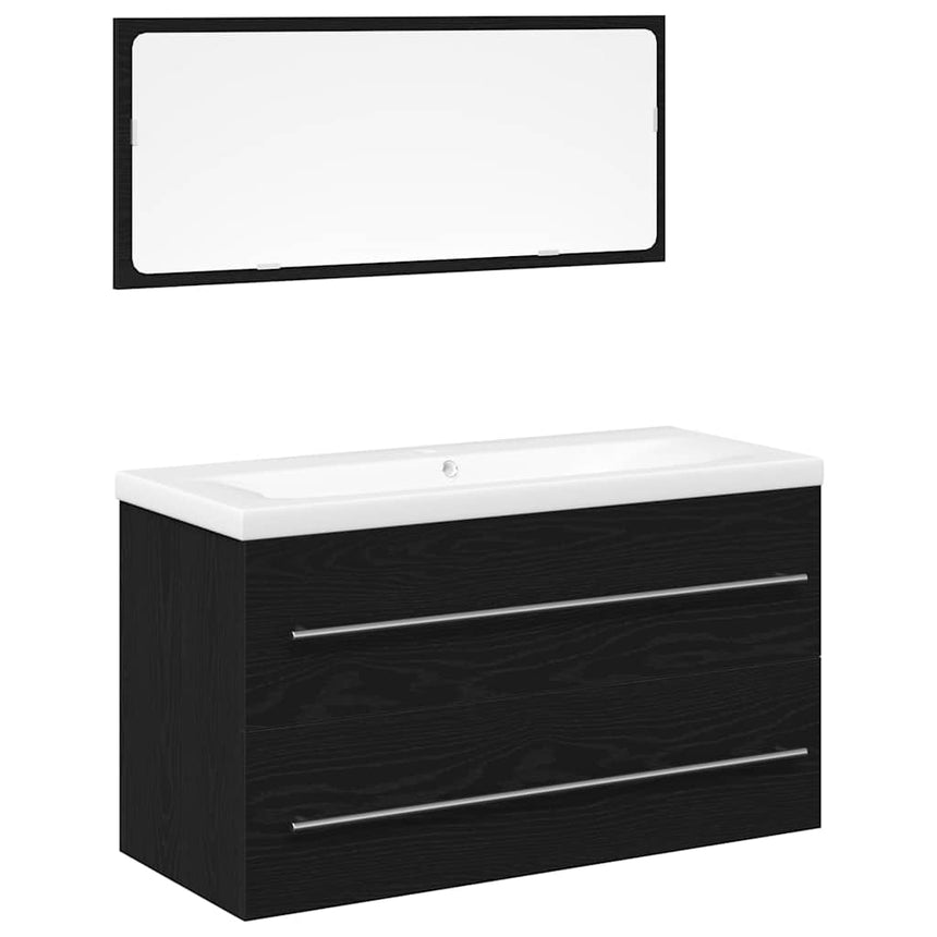 vidaXL Meuble de Lavabo de Salle de Bain avec tiroir 3 pcs Chêne noir
