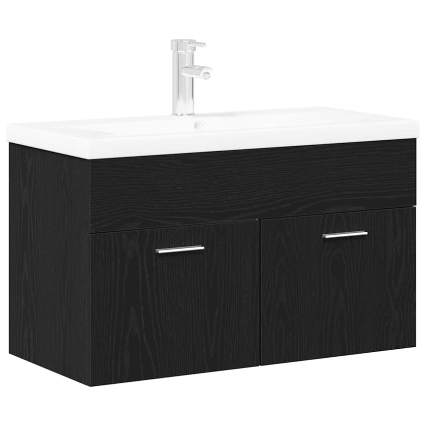 vidaXL Cabinet de salle de bain Chêne noir 80 x 38,5 x 46 cm