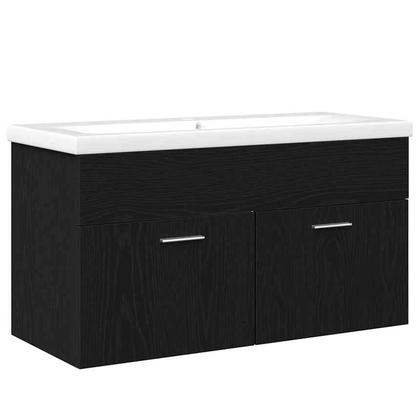 vidaXL Cabinet de salle de bain Chêne noir 90 x 38,5 x 46 cm