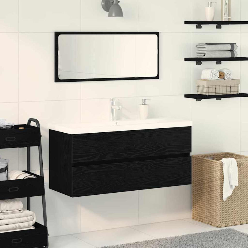 vidaXL Meuble de Lavabo de Salle de Bain Chêne noir 90 x 39 x 62 cm