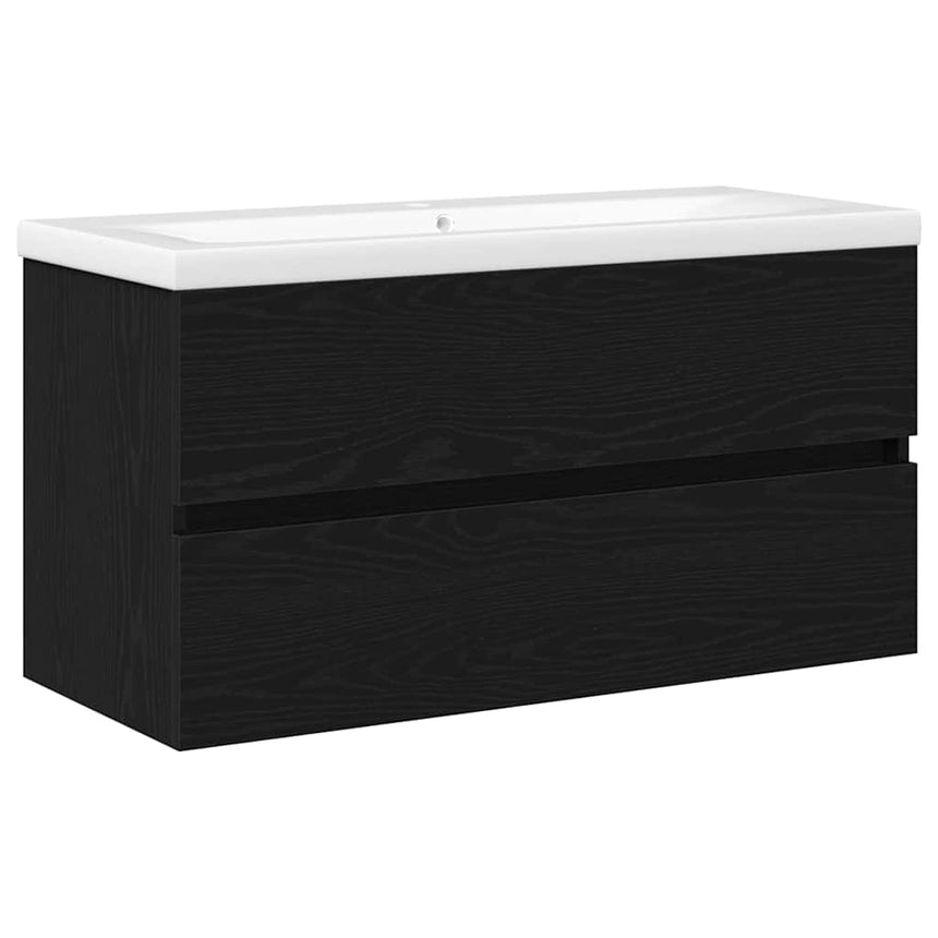 vidaXL Meuble de Lavabo de Salle de Bain Chêne noir 90 x 39 x 62 cm
