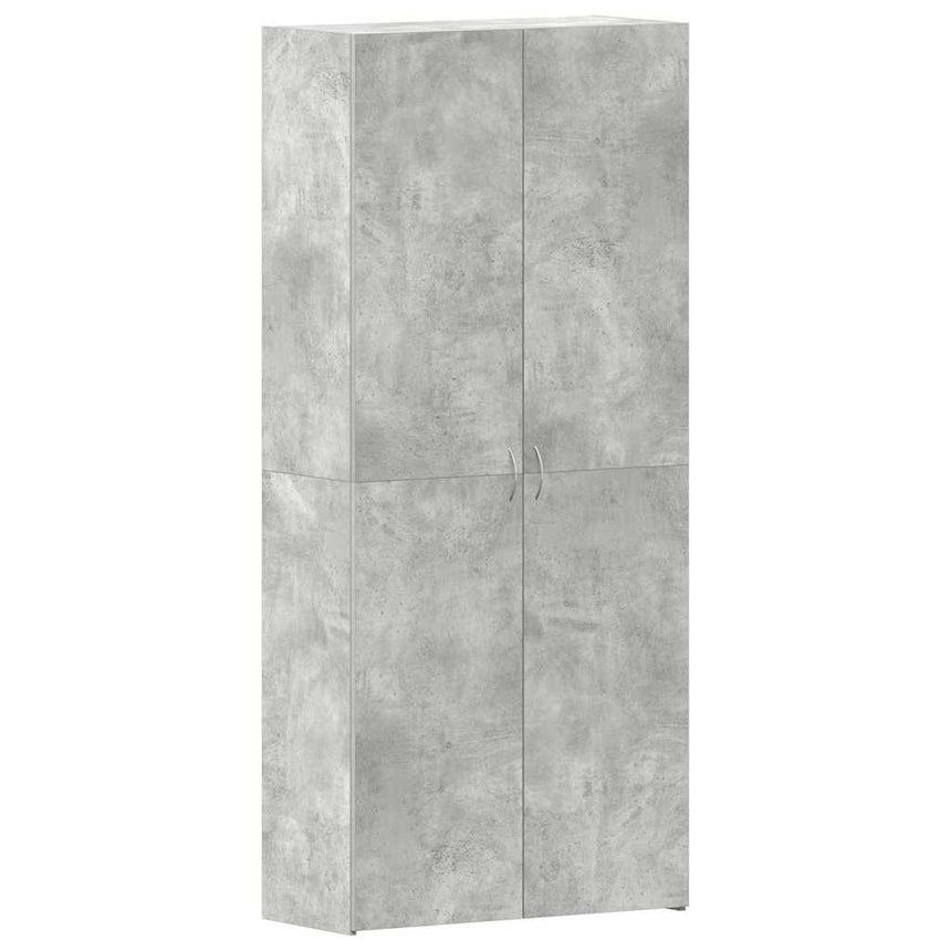 Schoenenkast Met Plank Grijs 80 X 35.5 X 180 Cm Bewerkt Hout