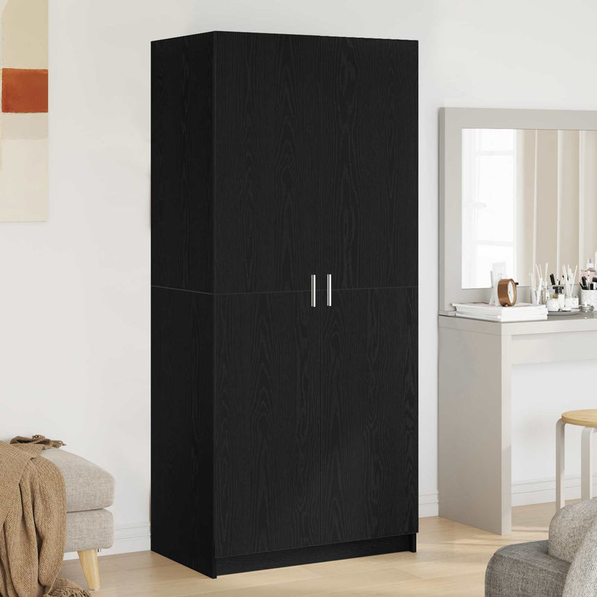 vidaXL Armoire Chêne noir 80 x 50,5 x 180 cm Bois d'ingénierie