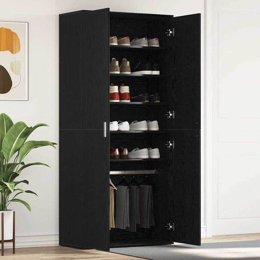 Schoenenkast Met Plank 80 X 39 X 178 Cm Bewerkt Hout