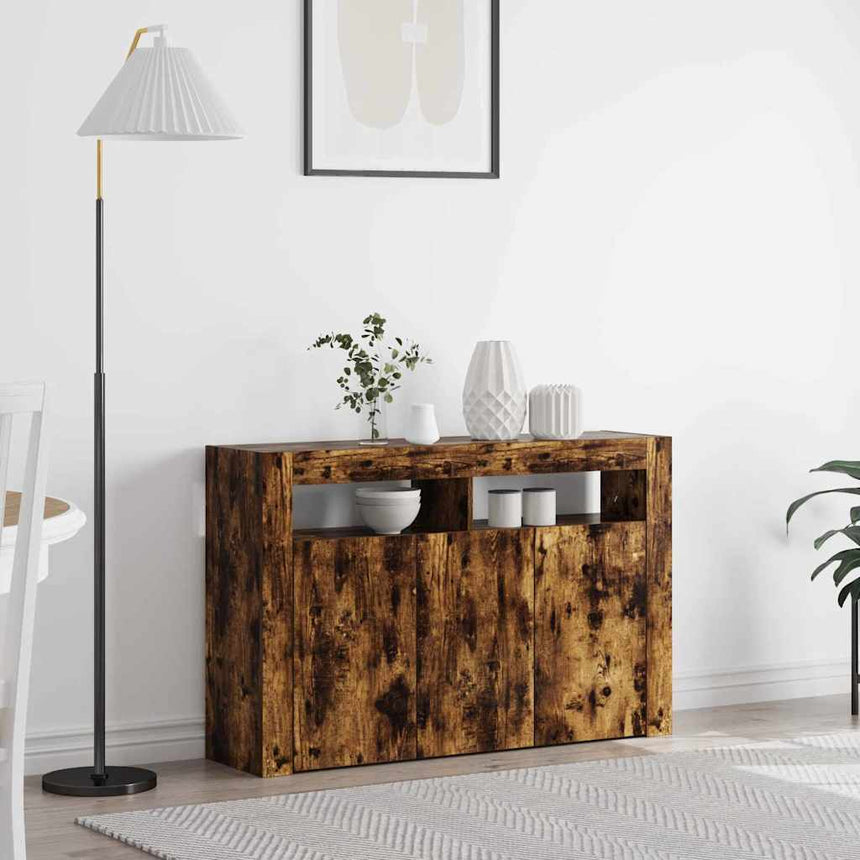 vidaXL Buffet Chêne fumé 116 x 30 x 75 cm Bois d'ingénierie