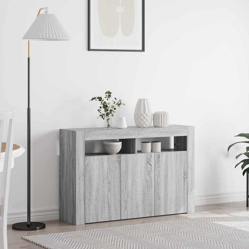 vidaXL Buffet Gris Sonoma 116 x 30 x 75 cm Bois d'ingénierie