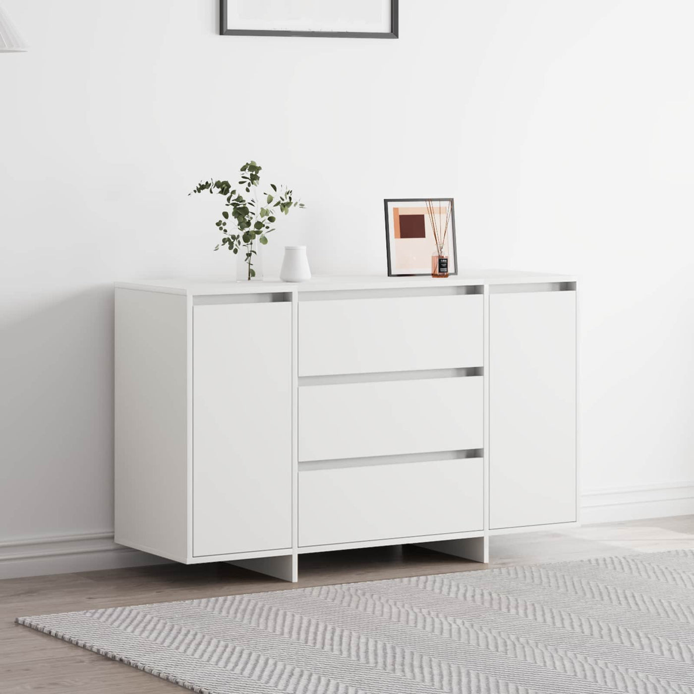vidaXL Buffet avec tiroir Blanc 120 x 41 x 75 cm Bois d'ingénierie