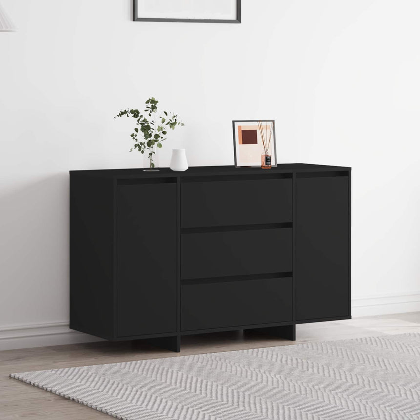 vidaXL Buffet avec tiroir Noir 120 x 41 x 75 cm Bois d'ingénierie