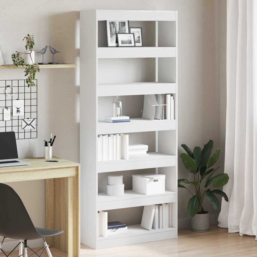 vidaXL Bibliothèque Blanc 80 x 30 x 198 cm Bois d'ingénierie