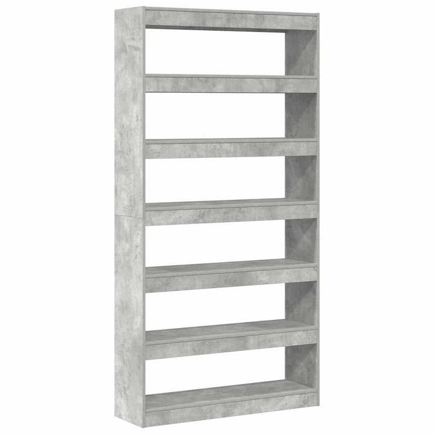 vidaXL Bibliothèque Gris béton 100 x 30 x 198 cm Bois d'ingénierie