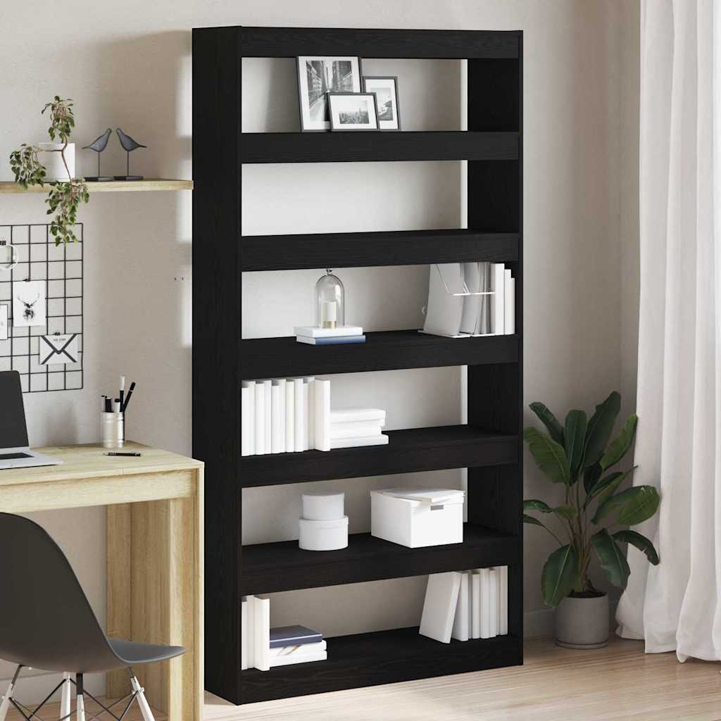vidaXL Bibliothèque Chêne Noir 100 x 30 x 198 cm Bois d'ingénierie