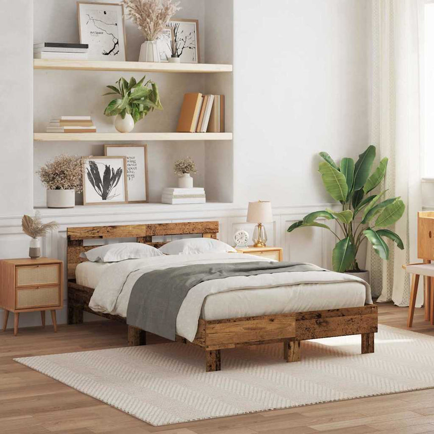 vidaXL Cadre de lit Bois ancien 120 x 190 cm Bois d'ingénierie
