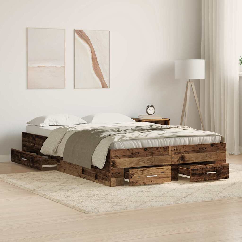 vidaXL Cadre de lit Bois Ancien 120 x 190 cm Bois d'ingénierie