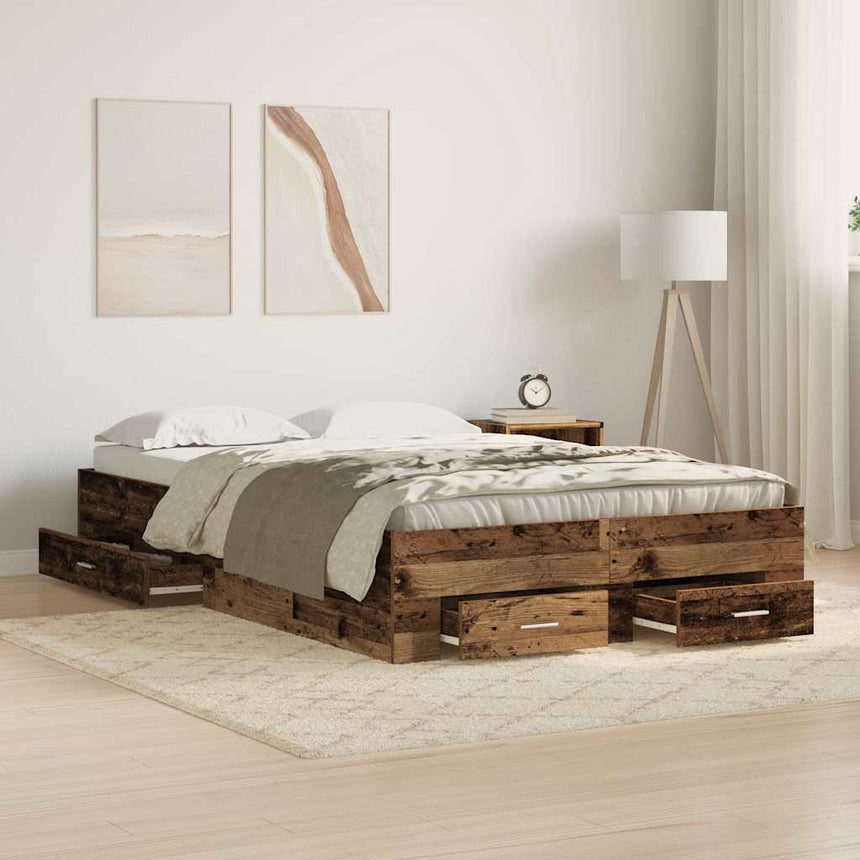 vidaXL Cadre de lit Bois Ancien 120 x 190 cm Bois d'ingénierie