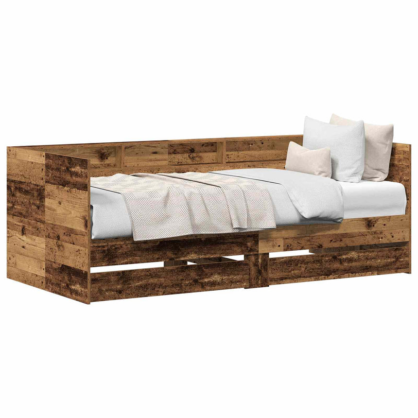 vidaXL Lit d'appoint Bois Ancien 100 x 200 cm Bois d'ingénierie