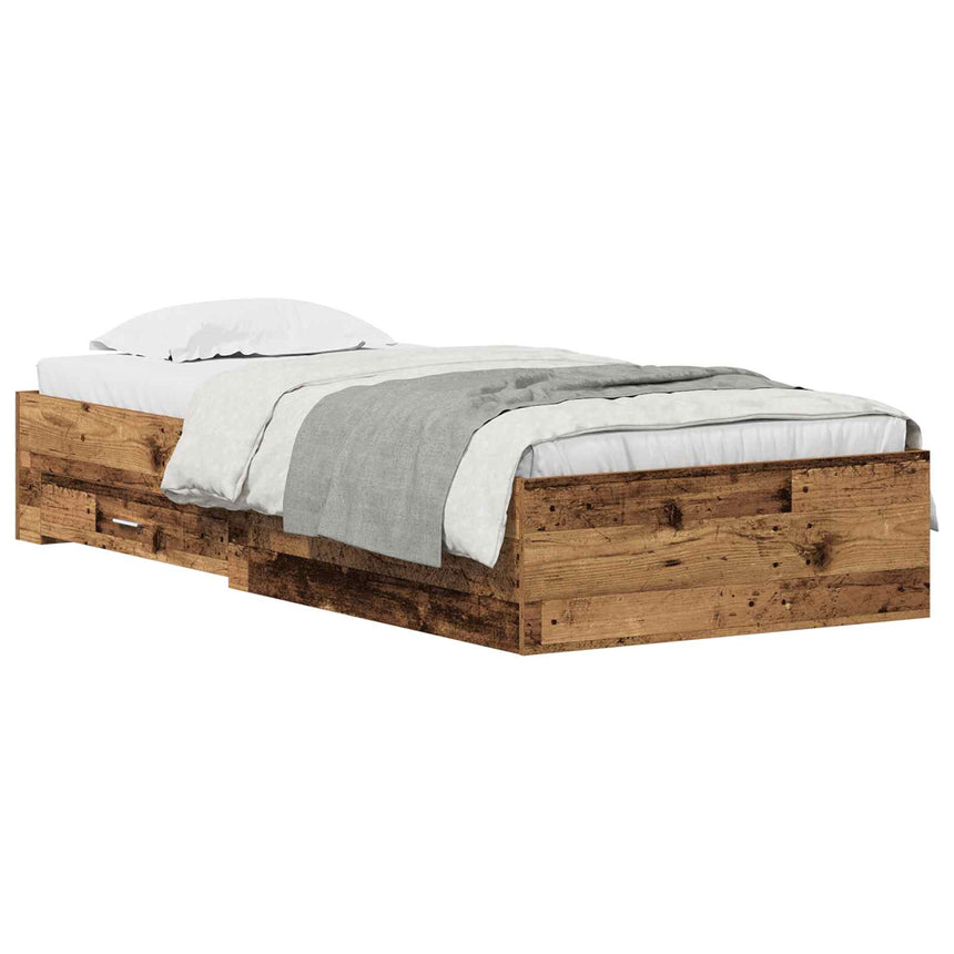 vidaXL Cadre de lit Bois Ancien 90 x 200 cm Bois d'ingénierie