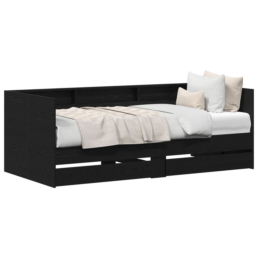 vidaXL Lit d'appoint Chêne noir 75 x 190 cm Bois d'ingénierie