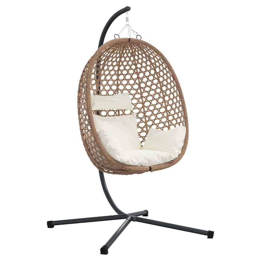 Hangende Ei-Stoel Licht Roomkleur 104 X 100 X 191 Cm