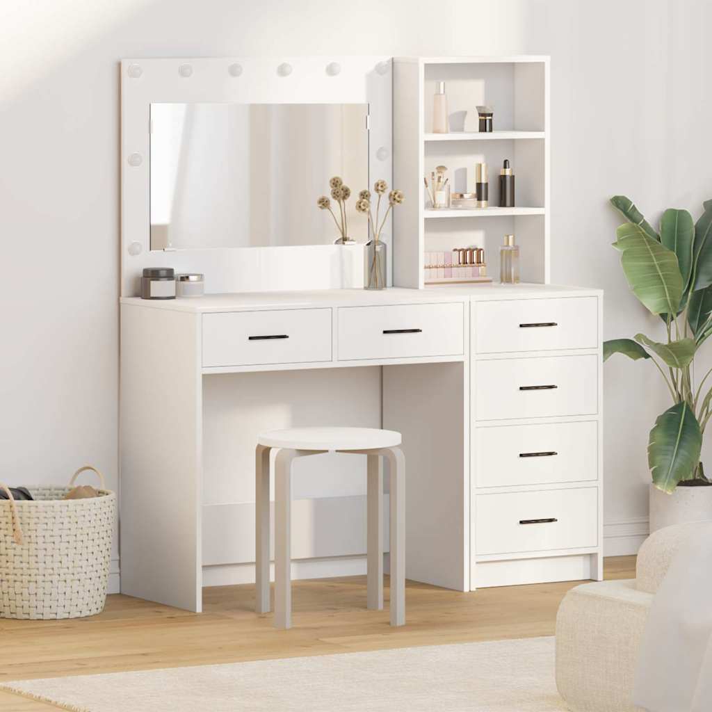 vidaXL Table de Toilette Blanc 78.5 x 41 x 135 cm Bois d'ingénierie