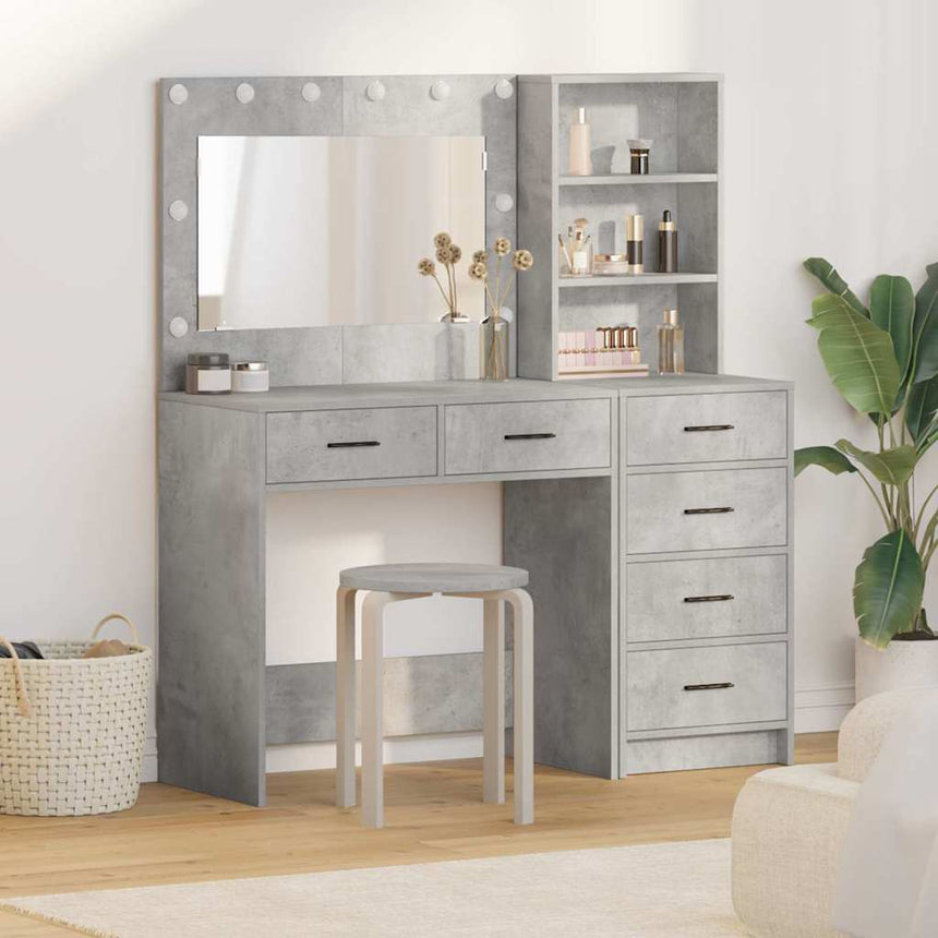 vidaXL Table de Toilette Gris 78.5 x 41 x 135 cm Bois d'ingénierie