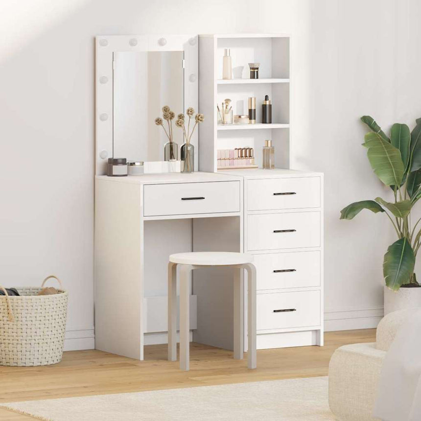 vidaXL Table de Toilette avec tiroir 2 pcs Blanc 50 x 41 x 135 cm