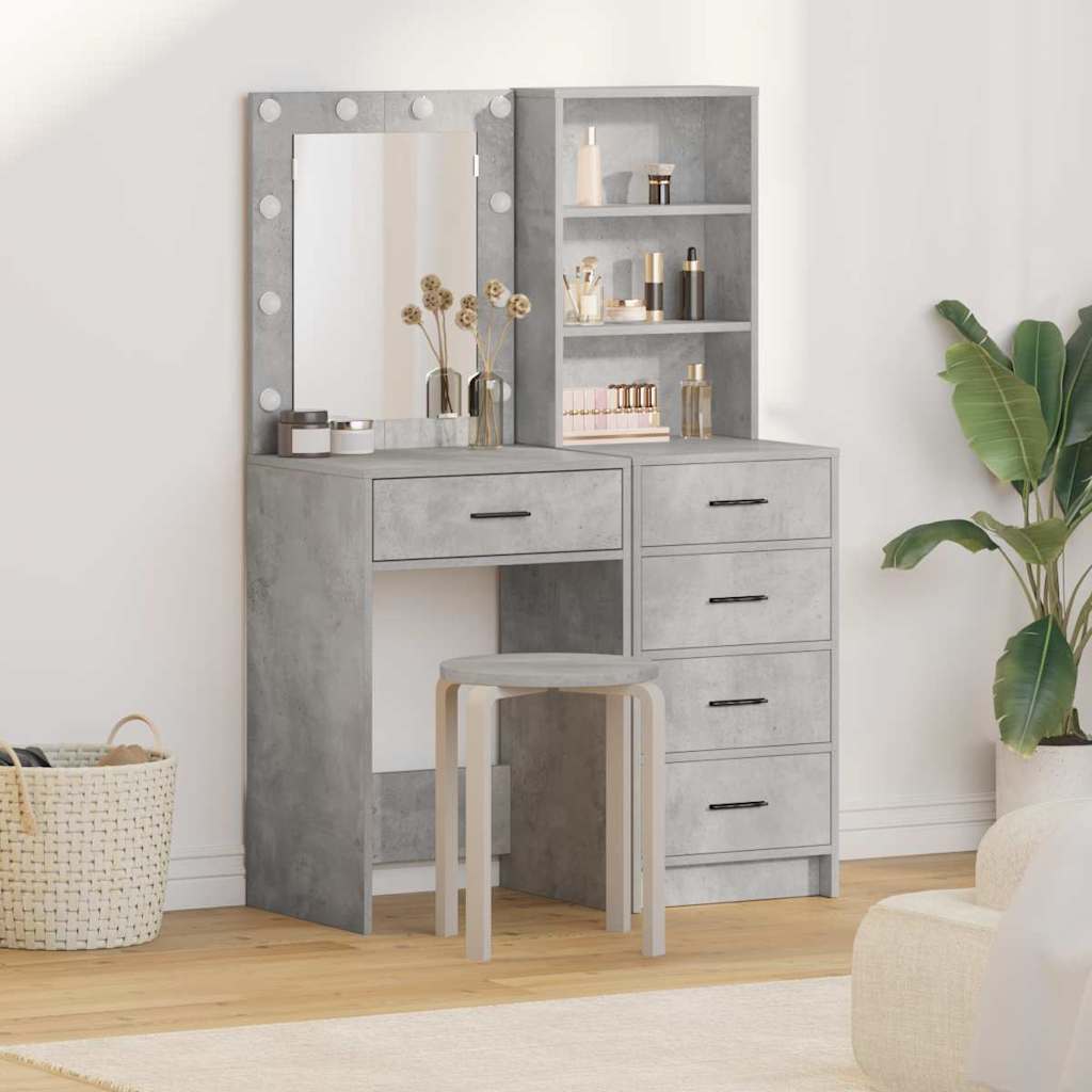 vidaXL Table de Toilette 2 pcs Gris 50 x 41 x 135 cm Bois d'ingénierie