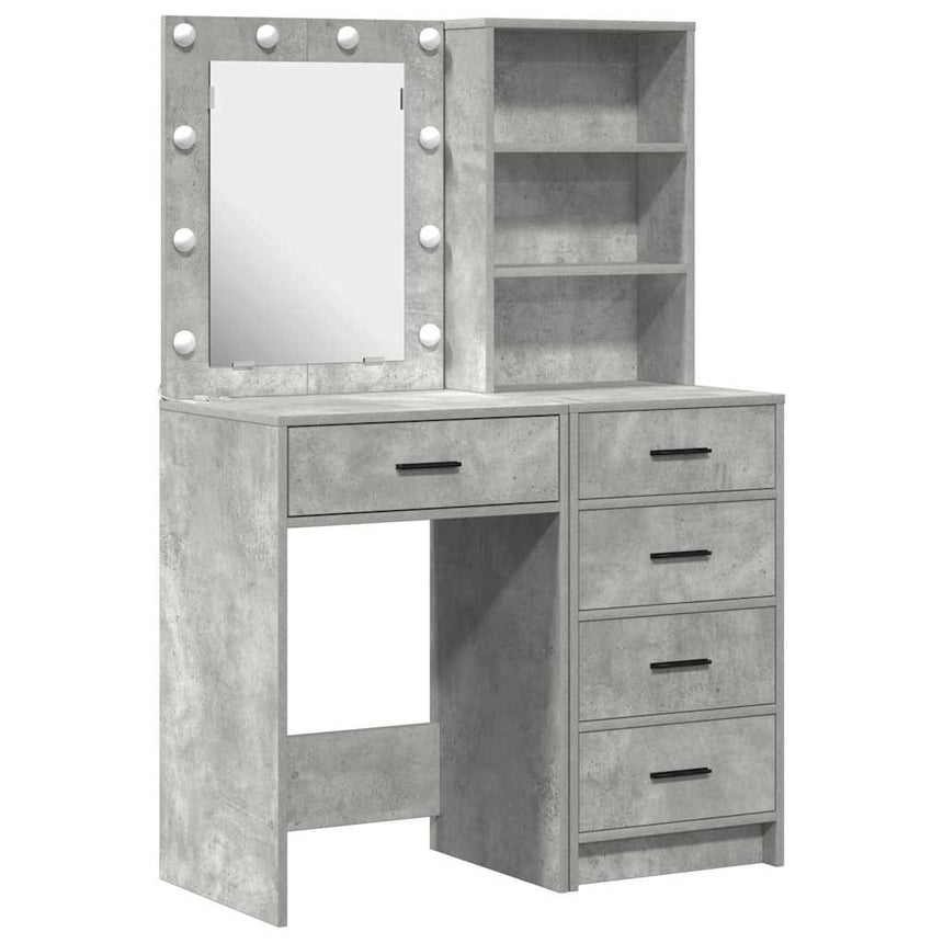 vidaXL Table de Toilette 2 pcs Gris 50 x 41 x 135 cm Bois d'ingénierie